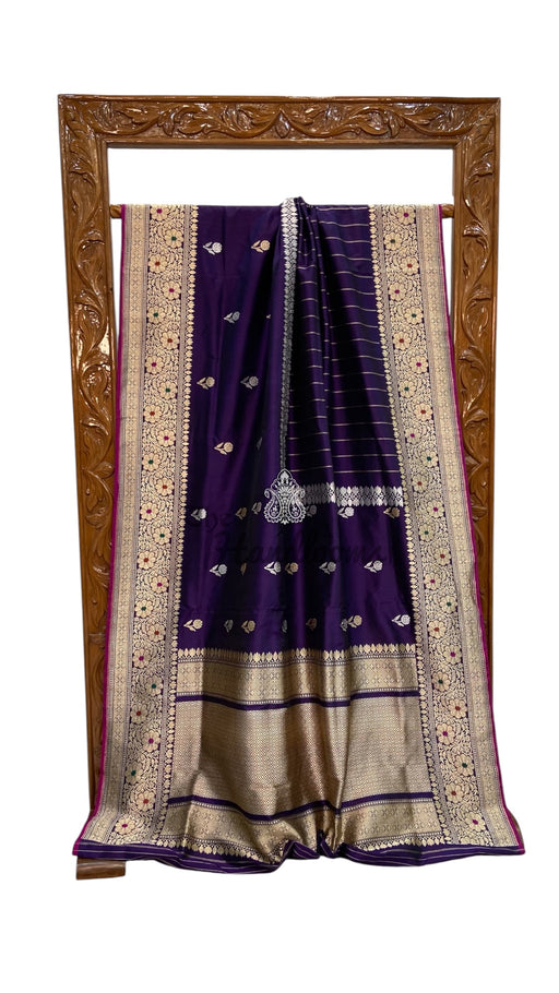 Pure Katan Silk Banarasi Handloom Saree - All Over Sona Roopa Kadua Motifs - The Handlooms