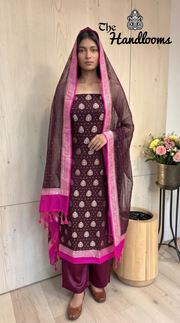 Khaddi Georgette Banarasi Dress material - The Handlooms