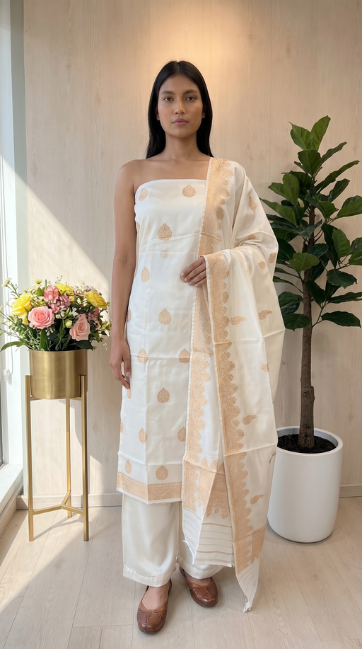 Pure Katan Silk Handlooms Banarasi Dress material - The Handlooms