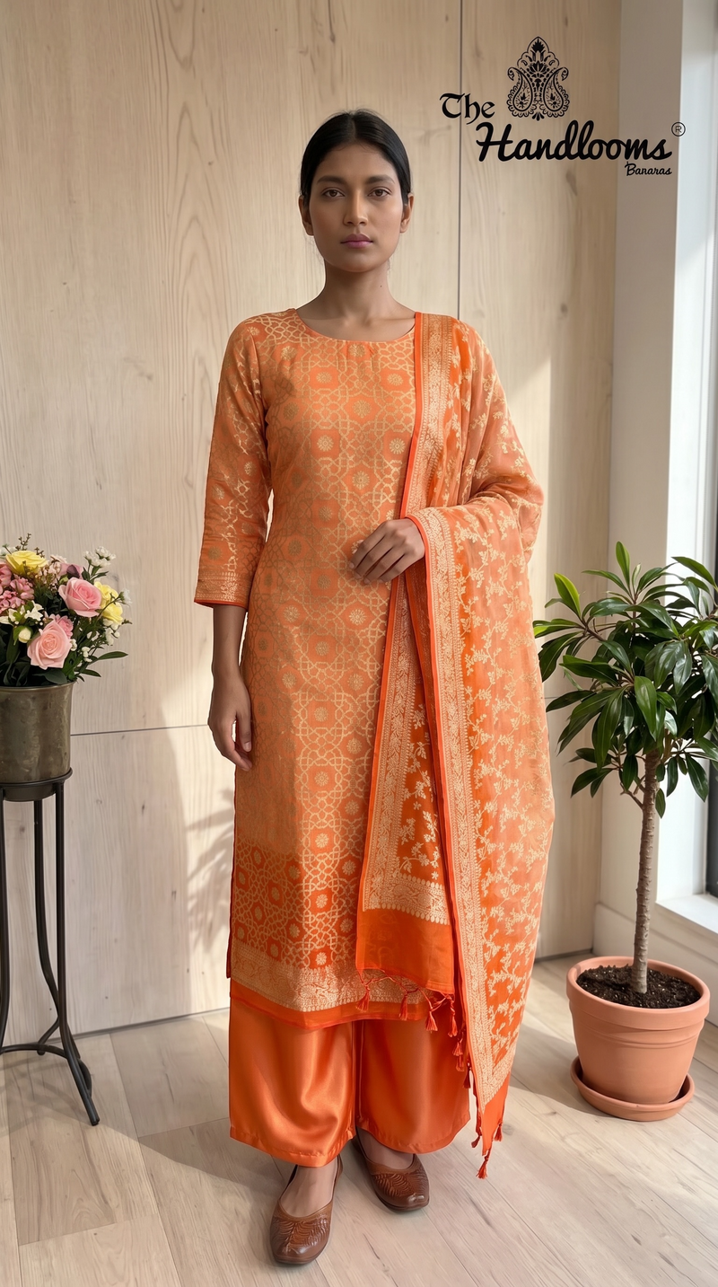 Khaddi Georgette Banarasi Dress material Water Zari