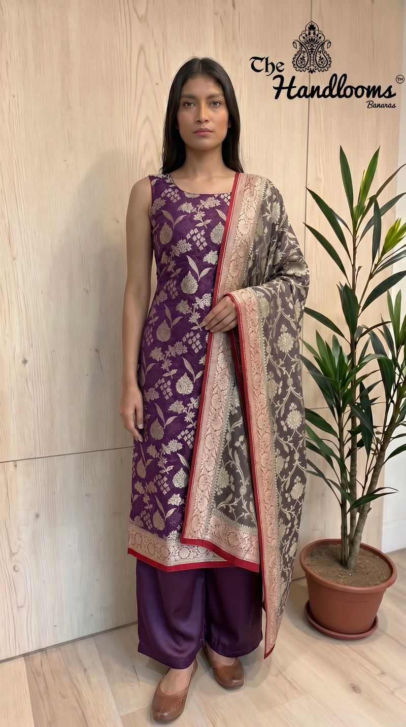Khaddi Georgette Banarasi Dress Material Water Zari