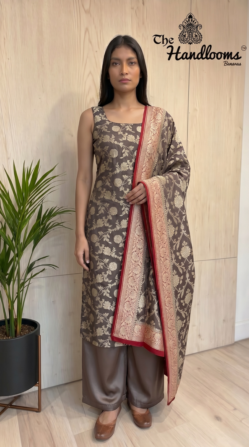 Khaddi Georgette Banarasi Dress material Water Zari