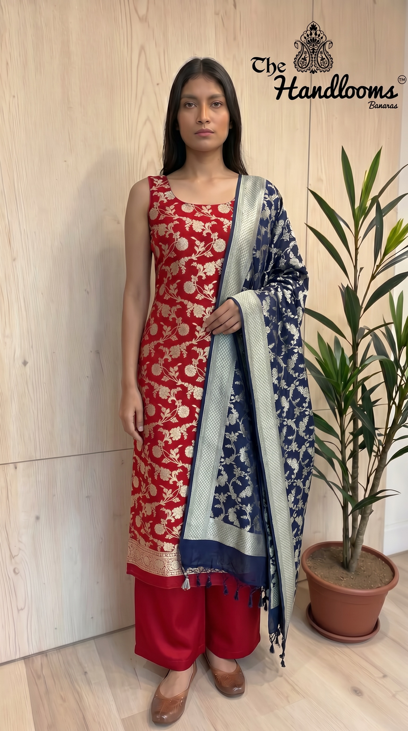 Khaddi Georgette Banarasi Dress material Water Zari