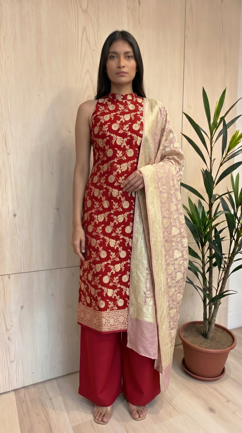 Khaddi Georgette Banarasi Dress material Water Zari