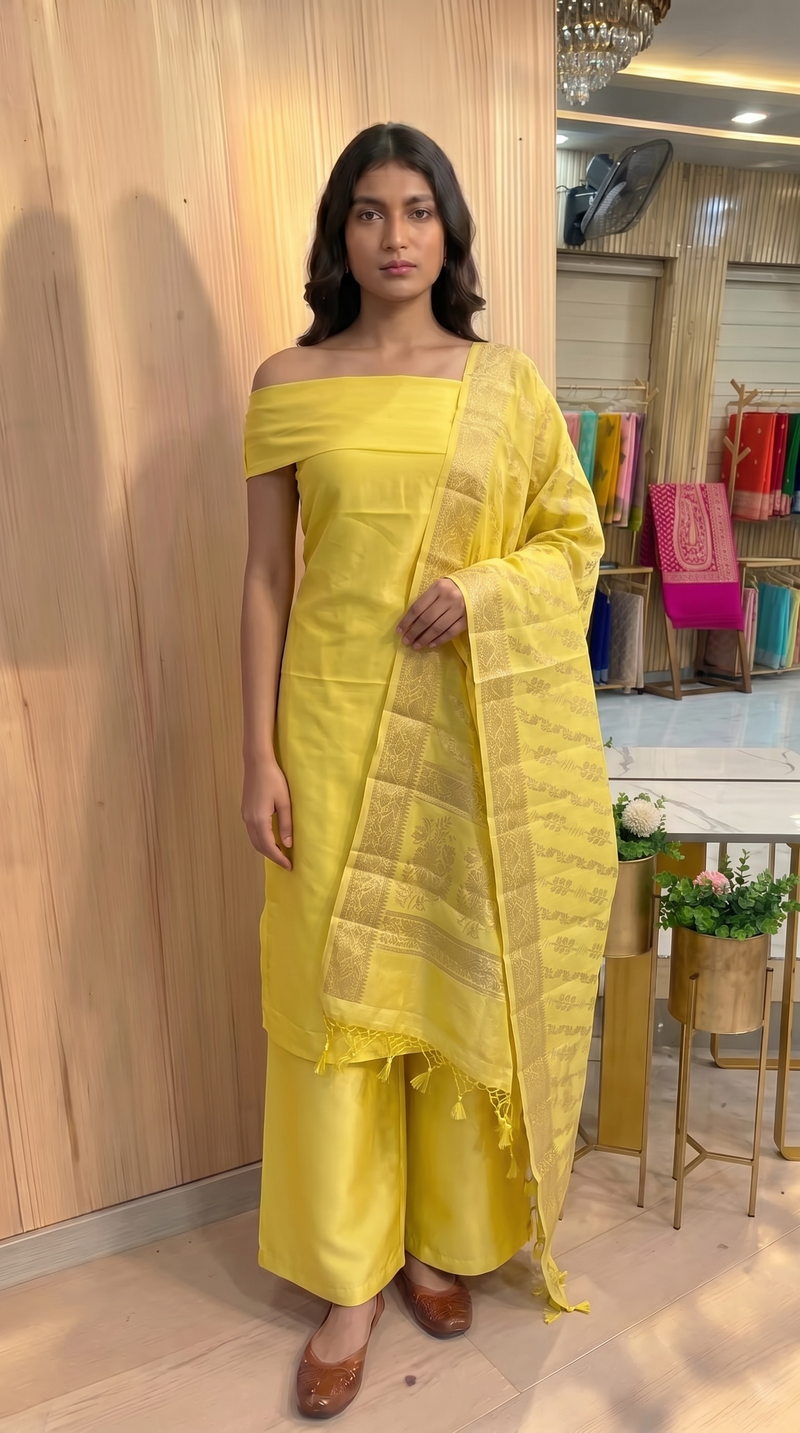 Pure Chiniya Silk Handlooms Banarasi Dress material