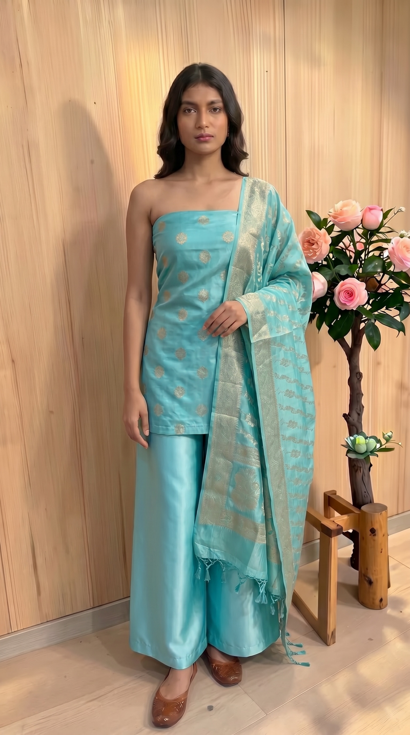 Pure Chiniya Silk Handlooms Banarasi Dress material