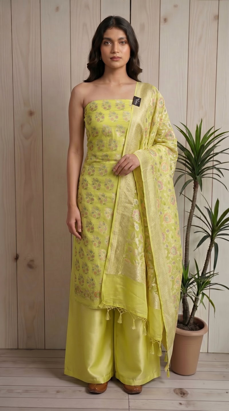 Pure Khaddi Georgette Banarasi Dress material