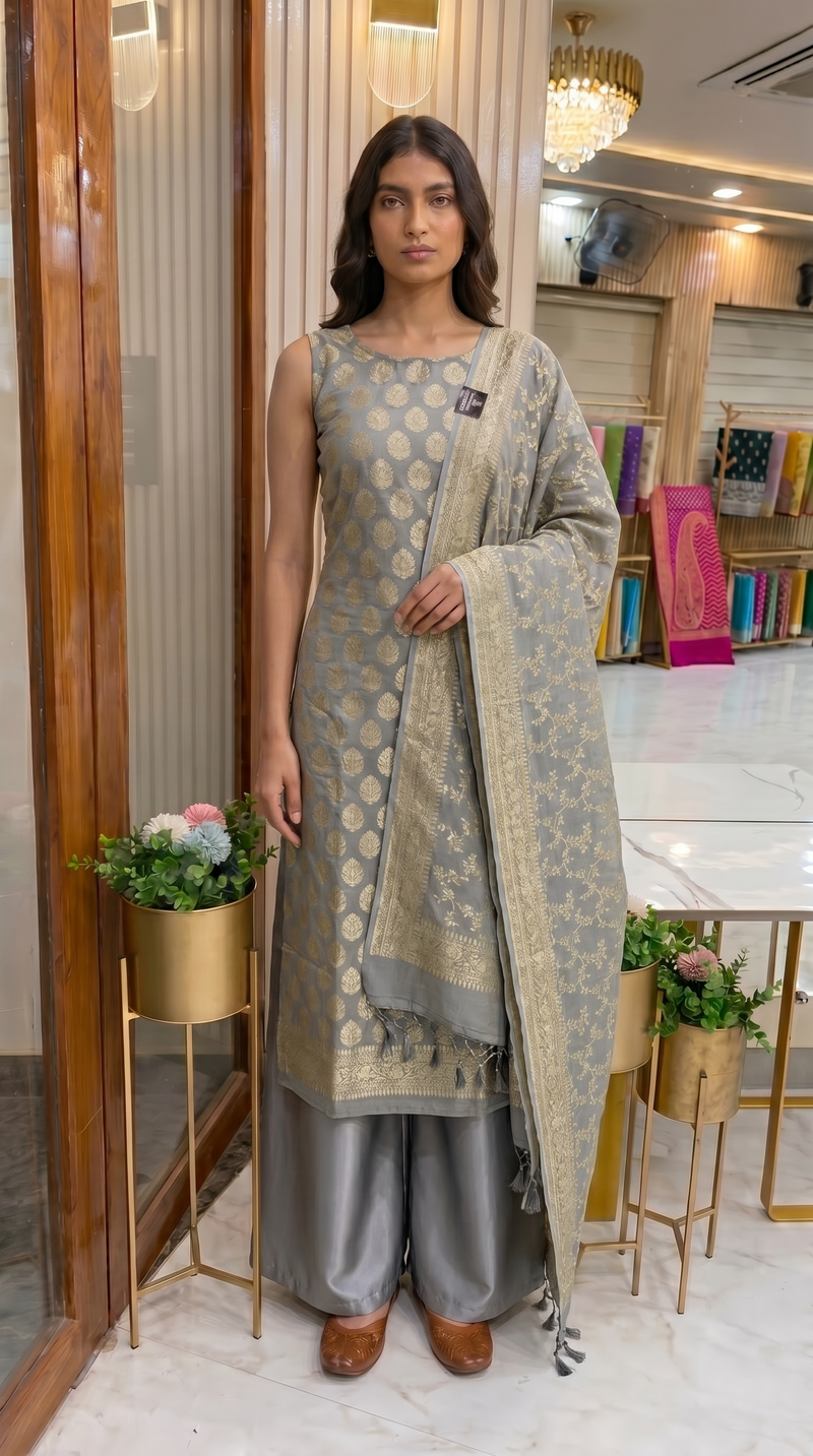 Khaddi Georgette Handlooms Banarasi Dress material