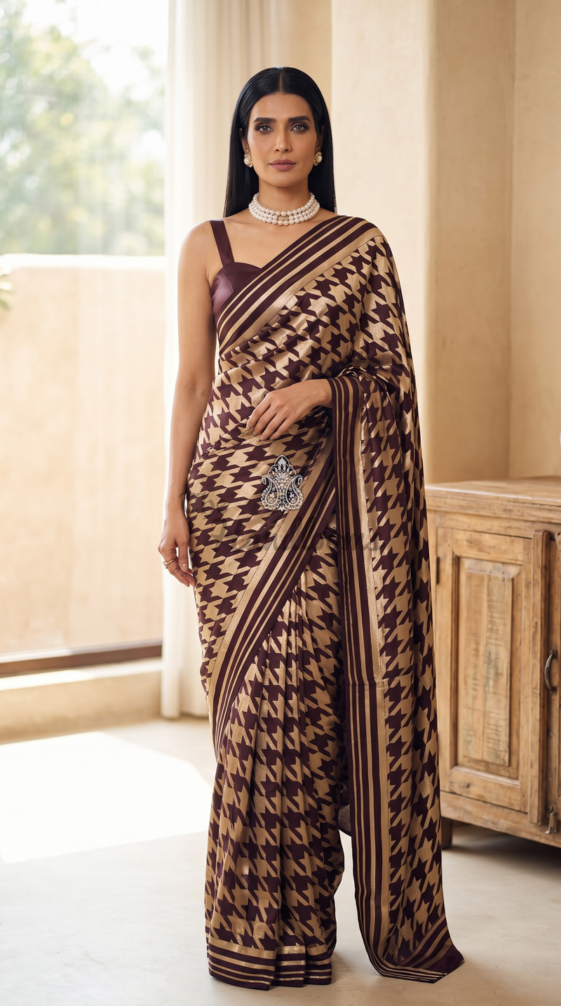 Karishma Tanna in Pure Katan Silk Banarasi Handloom Saree