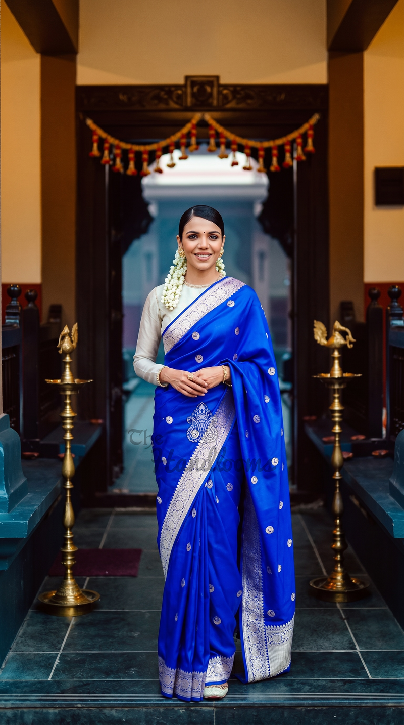 Shriya Pilgaonkar in our Pure Katan Silk Banarasi Handloom Saree - All Over Kadua Motifs