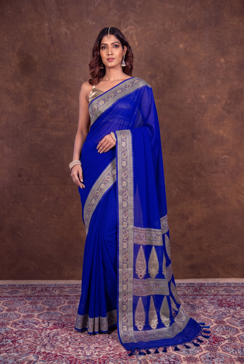 Pure Chiffon Khaddi Banarasi Saree