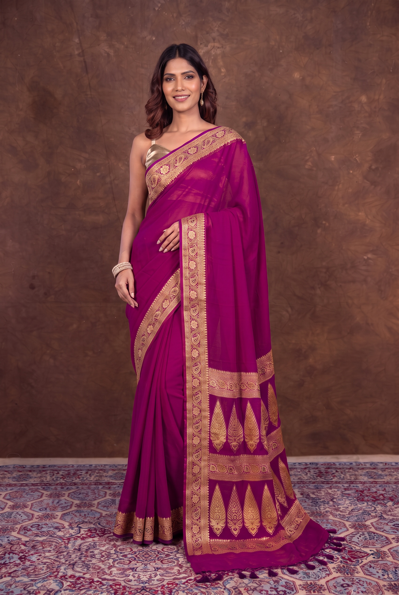Pure Chiffon Khaddi Banarasi Saree