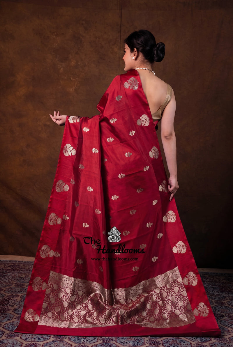 Pure Mango Silk Banarasi Handloom Saree - All over Kadua Motifs