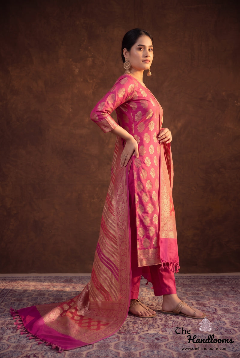 Khaddi Georgette Handlooms Banarasi Dress material