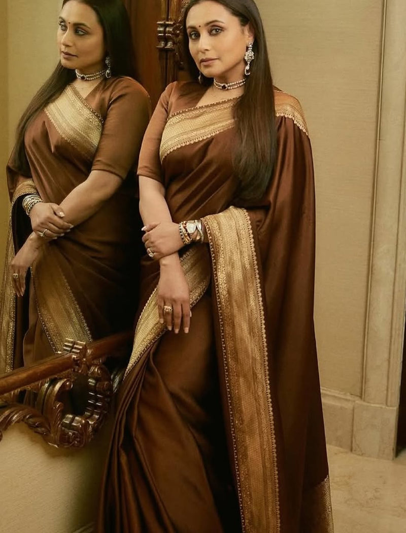 Rani Mukherji in Pure Katan Silk Banarasi Handloom Saree - The Handlooms