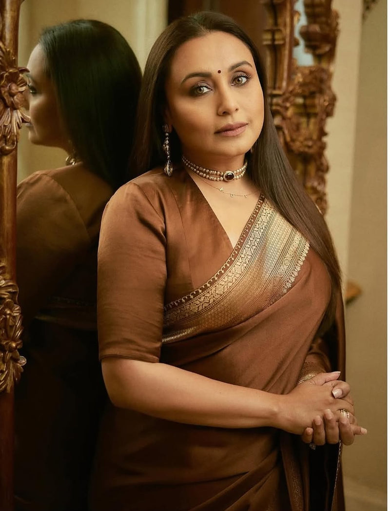 Rani Mukherji in Pure Katan Silk Banarasi Handloom Saree - The Handlooms