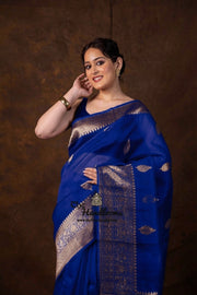 Red Pure Kora Handloom Banarasi Saree - Sona Roopa Alfi Kadua Boota - The Handlooms