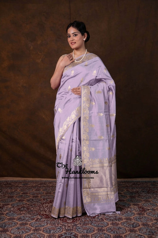 Pure Mango Silk Banarasi Handloom Saree - All over Kadua Motifs - The Handlooms