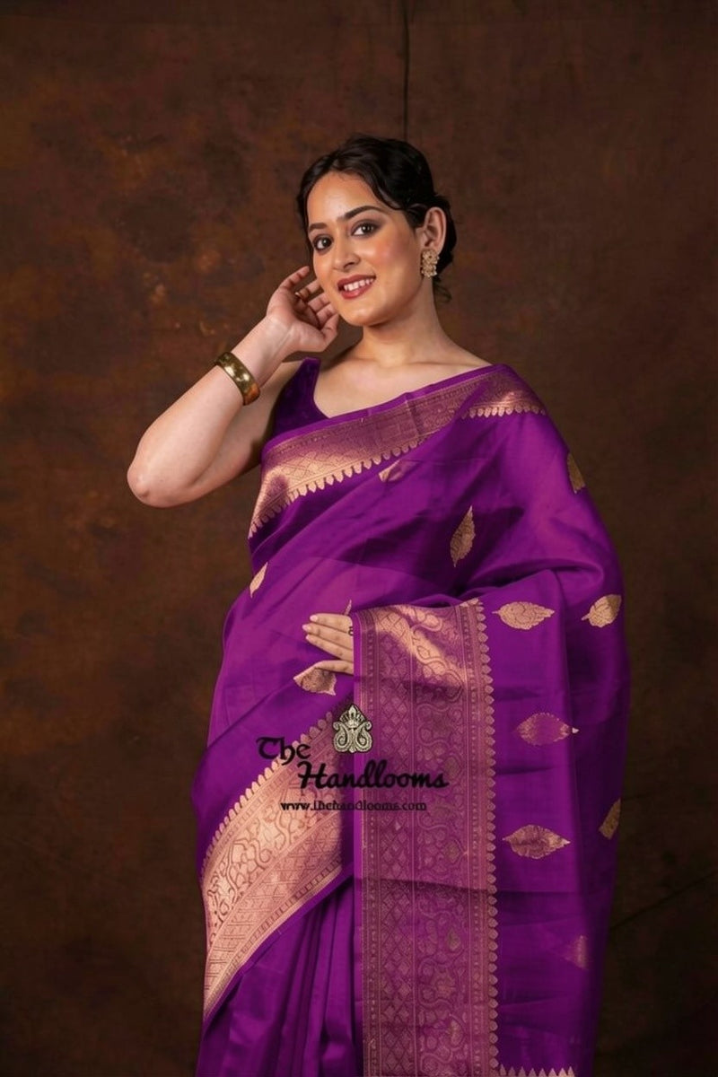 Red Pure Kora Handloom Banarasi Saree - Sona Roopa Alfi Kadua Boota - The Handlooms