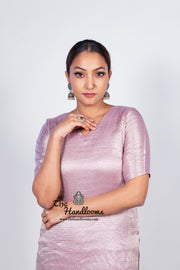 Lilac Pure Khaddi Georgette Brocade Kurta with Sharara - The Handlooms