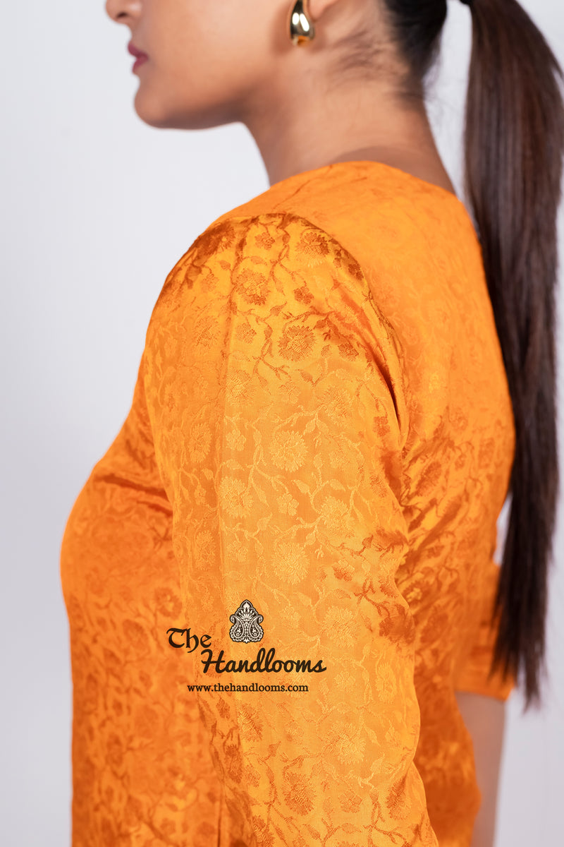 Honey Pure Katan Silk Brocade Kurta with Sharara - The Handlooms