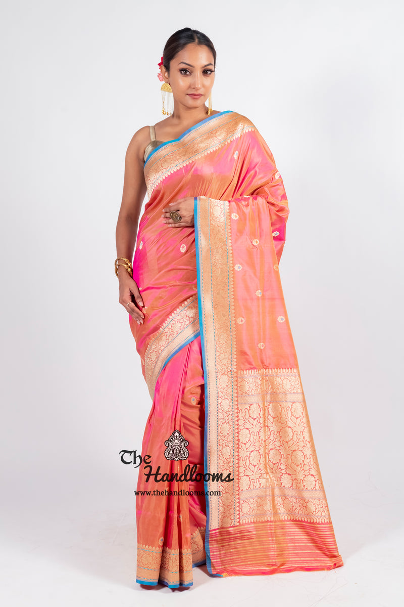 Pure Katan Silk Banarasi Handloom Saree - All over Kadua motifs With Meenakari - The Handlooms