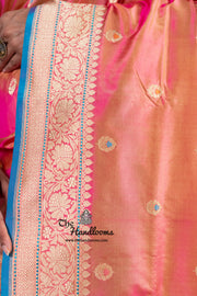 Pure Katan Silk Banarasi Handloom Saree - All over Kadua motifs With Meenakari - The Handlooms