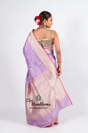 Pure Katan Silk Banarasi Handloom Saree - All over Kadua motifs With Meenakari - The Handlooms