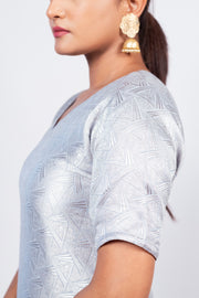 Ivory Pure Khaddi Georgette Brocade Kurta with Sharara - The Handlooms