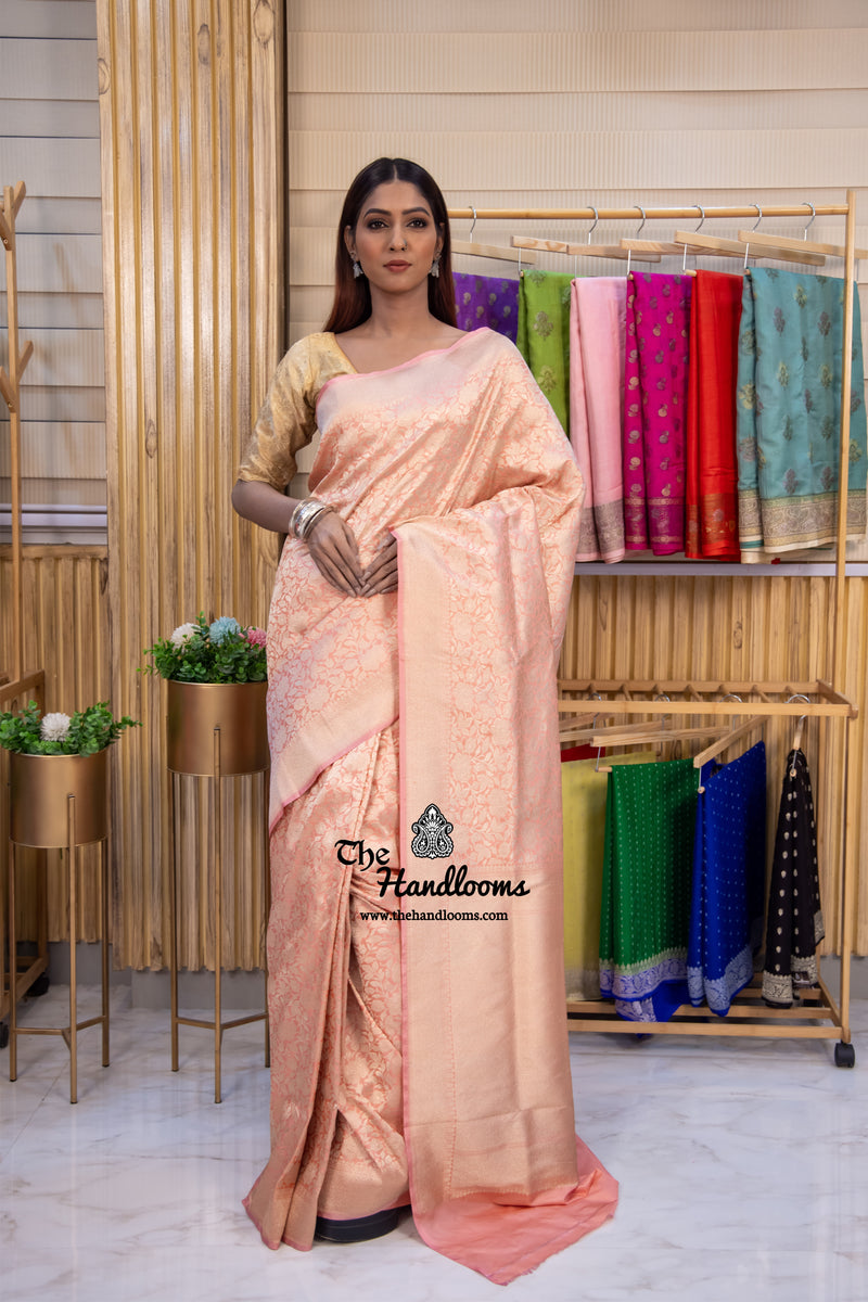 Pure Katan Silk Banarasi Handloom Saree - Tanchui Brocade - The Handlooms