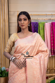 Pure Katan Silk Banarasi Handloom Saree - Tanchui Brocade - The Handlooms