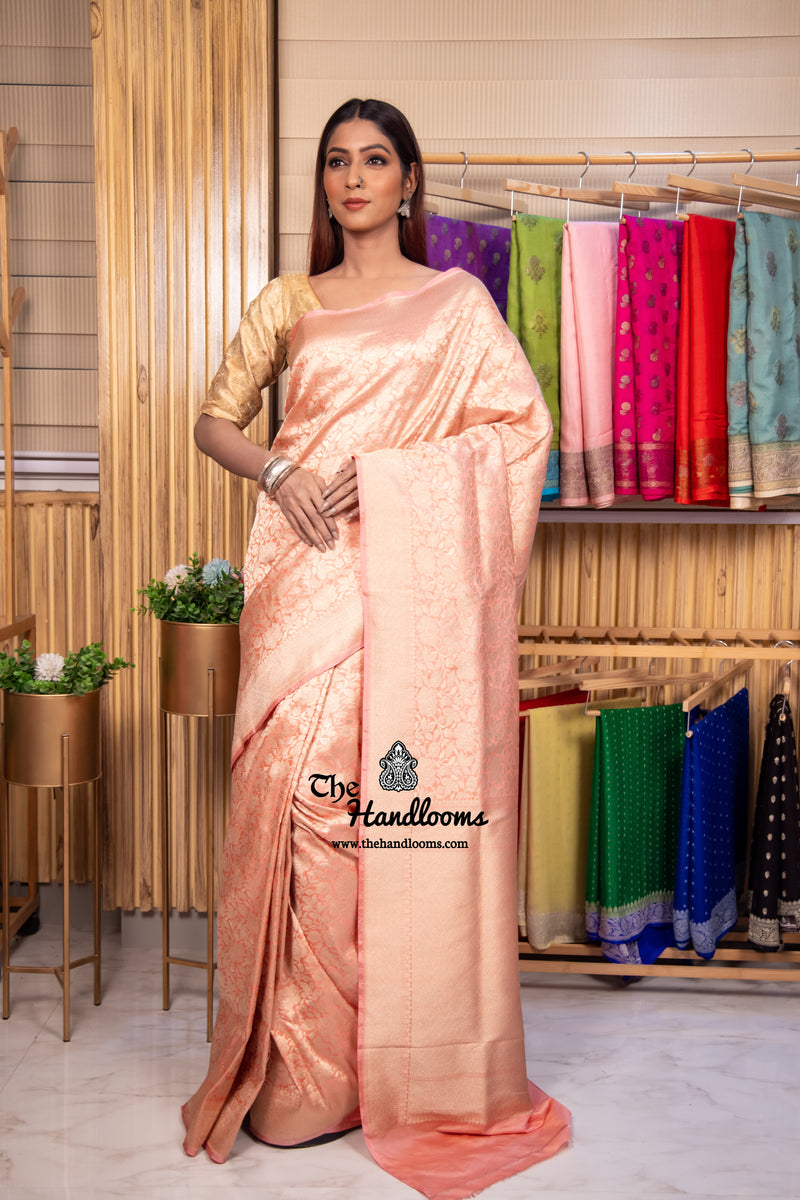 Pure Katan Silk Banarasi Handloom Saree - Tanchui Brocade - The Handlooms