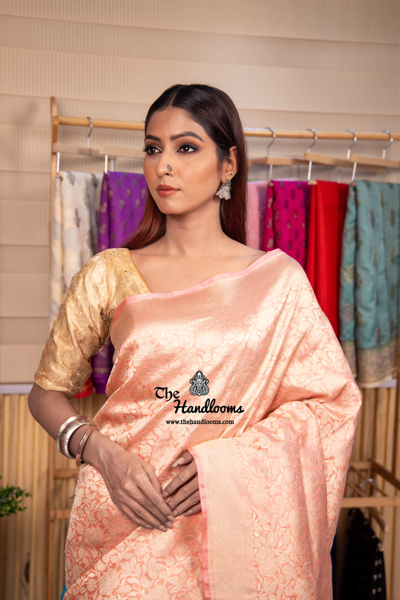 Pure Katan Silk Banarasi Handloom Saree - Tanchui Brocade - The Handlooms