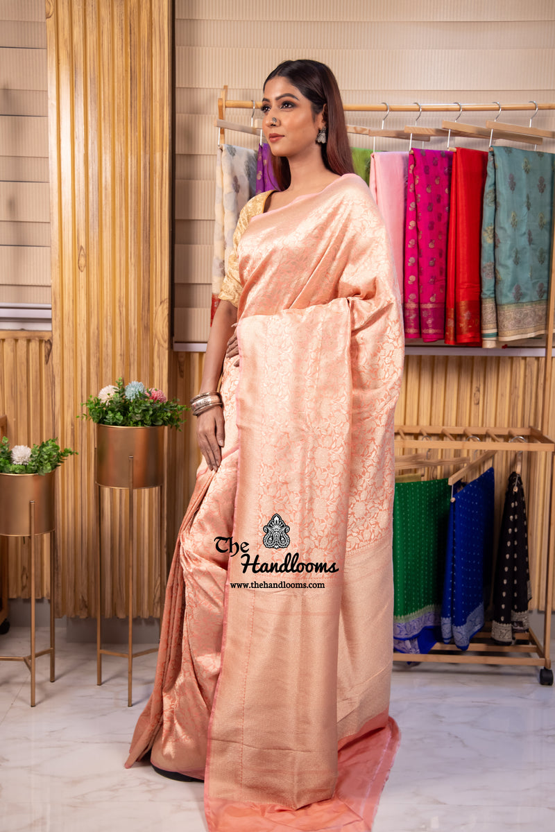 Pure Katan Silk Banarasi Handloom Saree - Tanchui Brocade - The Handlooms