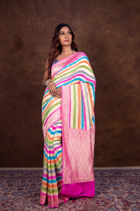 Rangkat Khaddi Georgette Handloom Banarasi Saree