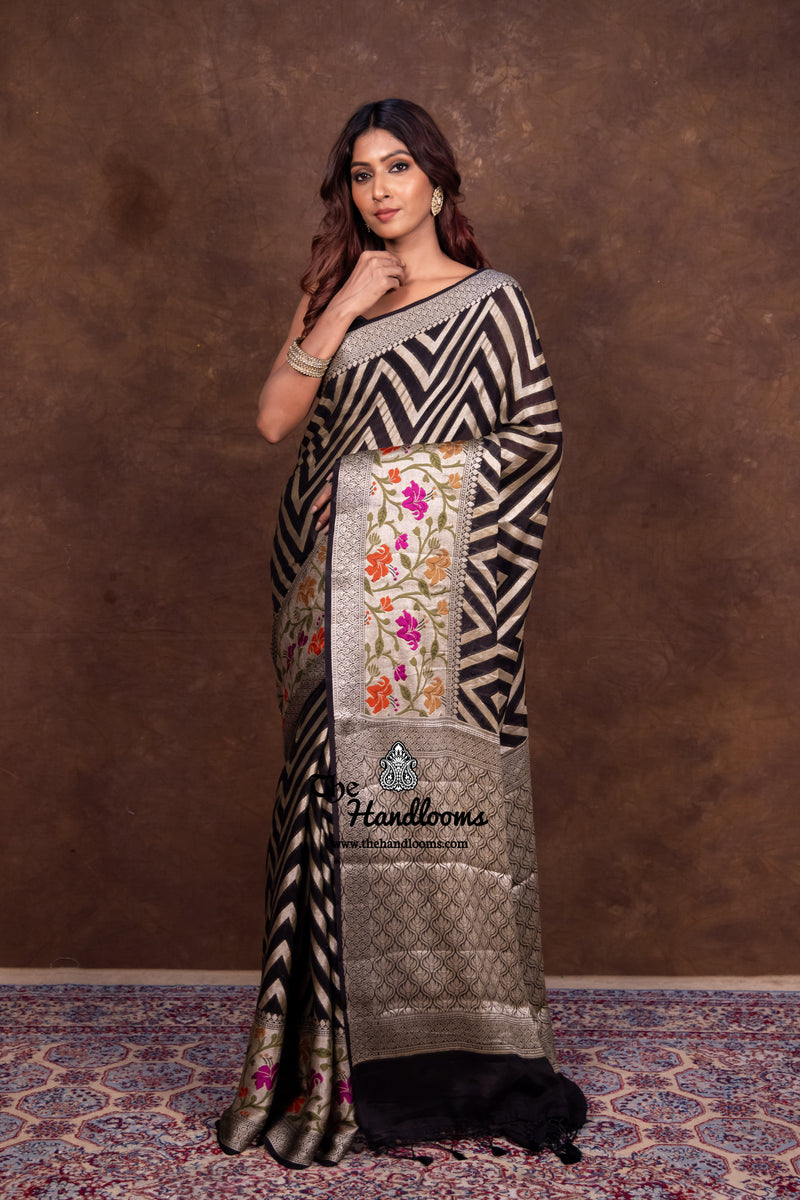 Pure Chiffon Khaddi Banarasi Saree - The Handlooms
