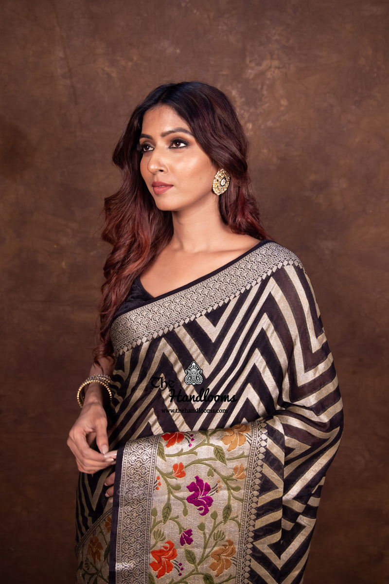 Pure Chiffon Khaddi Banarasi Saree - The Handlooms