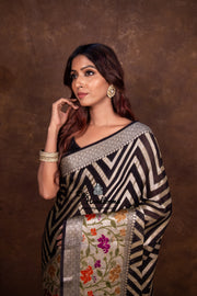 Pure Chiffon Khaddi Banarasi Saree - The Handlooms