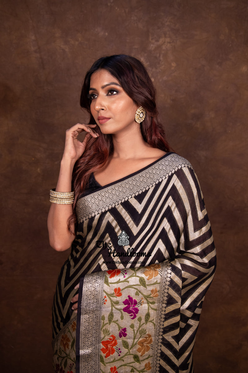 Pure Chiffon Khaddi Banarasi Saree - The Handlooms