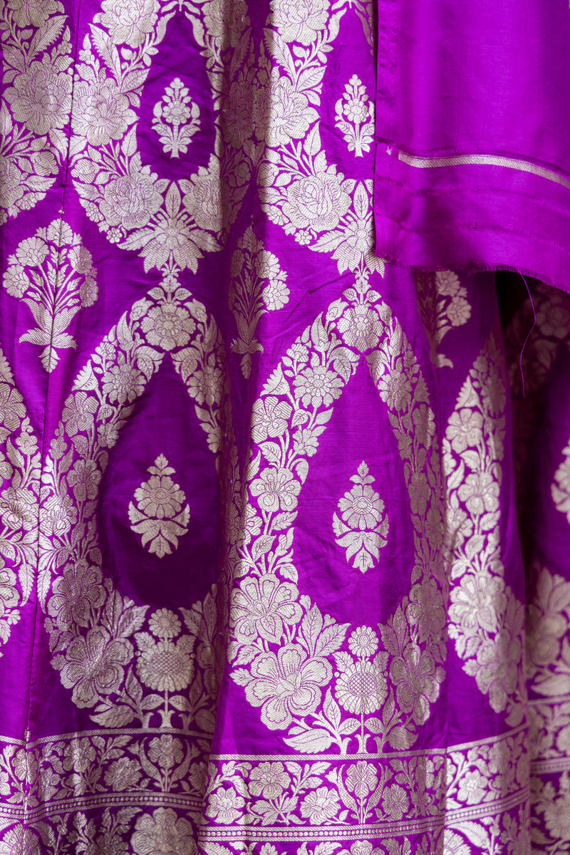 Pure Katan Silk Handloom Banarasi Lehenga Set - The Handlooms