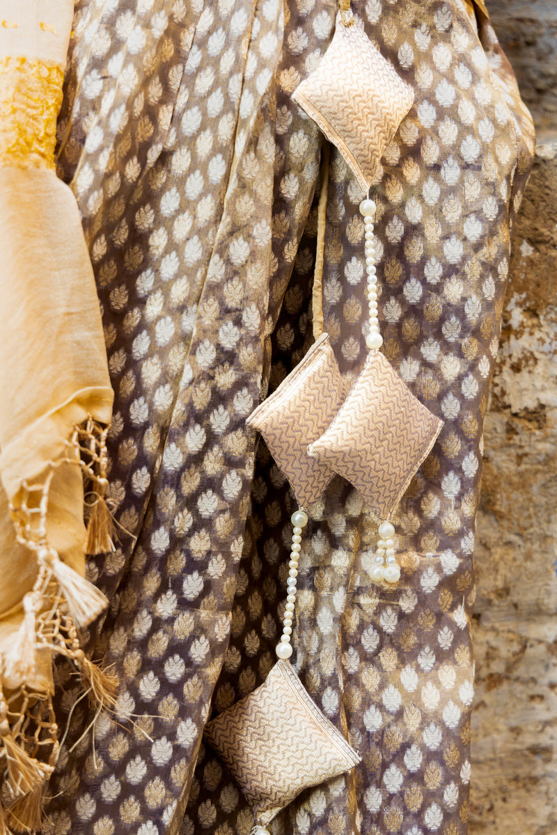 Pure Tissue Silk Handloom Banarasi Lehenga Set - With Stitched Skirt - The Handlooms