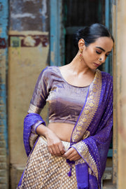 Pure Tissue Silk Handloom Banarasi Lehenga Set - With Stitched Skirt - The Handlooms