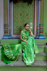 Pure Khaddi Georgette Handloom Banarasi Lehenga Set - The Handlooms