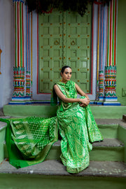 Pure Khaddi Georgette Handloom Banarasi Lehenga Set - The Handlooms