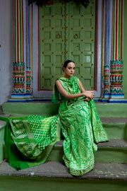 Pure Khaddi Georgette Handloom Banarasi Lehenga Set - The Handlooms