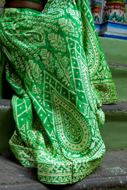 Pure Khaddi Georgette Handloom Banarasi Lehenga Set - The Handlooms