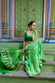 Pure Khaddi Georgette Handloom Banarasi Lehenga Set - The Handlooms
