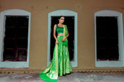 Pure Khaddi Georgette Handloom Banarasi Lehenga Set - The Handlooms