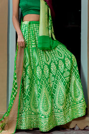 Pure Khaddi Georgette Handloom Banarasi Lehenga Set - The Handlooms