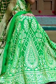 Pure Khaddi Georgette Handloom Banarasi Lehenga Set - The Handlooms